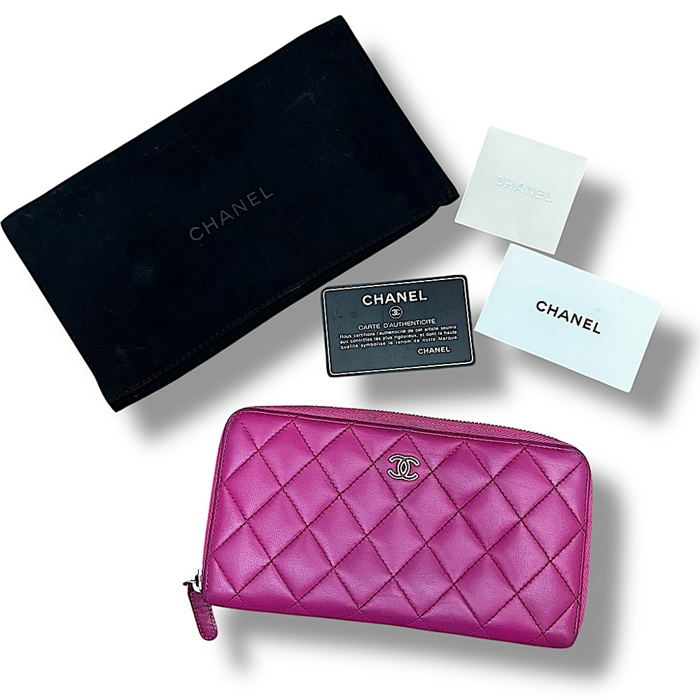 CHANEL Calfskin Matelasse CoCo Zip Around Wallet W/ COA - Picture 1 of 16
